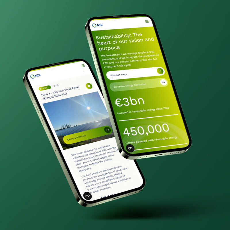 Web design with cleaner futures in mind for sustainable investors.